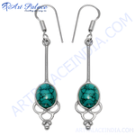 Load image into Gallery viewer, 925 Silver Turquoise Dangle Earrings for Women | Gift