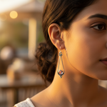 Load image into Gallery viewer, 925 Silver Teardrop Earrings with Pink Gemstone for Women