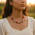 Load image into Gallery viewer, Red Gemstone Beaded Necklace for Women | Fashion Jewelry