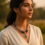 Load image into Gallery viewer, Collar de cuarzo ahumado y plata | Joyería llamativa para mujer