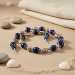 Load image into Gallery viewer, Silver Lapis Lazuli Bead Necklace | Women's Beaded Jewelry