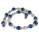 Load image into Gallery viewer, Silver Lapis Lazuli Bead Necklace | Women's Beaded Jewelry