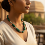 Load image into Gallery viewer, Malachite Stone Necklace for Women | Green Gemstone Jewelry