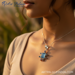 Load image into Gallery viewer, 925 Silver Blue Gemstone Pendant Necklace for Women