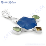 Load image into Gallery viewer, 925 Silver Blue Gemstone Pendant | Sterling Silver Jewelry