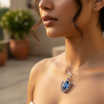 Load image into Gallery viewer, 925 Silver Blue Topaz & Amethyst Pendant for Women | Gift Jewelry