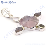 Load image into Gallery viewer, 925 Silver Flower Pendant Necklace | Gemstone Jewelry for Women