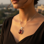 Load image into Gallery viewer, 925 Silver Red Carnelian Pendant for Women | Gemstone Jewelry