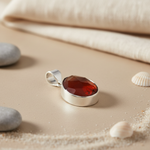 将图像加载到图库查看器中, 925 Silver Red Carnelian Pendant for Women | Gemstone Jewelry