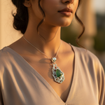 将图像加载到图库查看器中, 925 Silver Green Gemstone Pendant for Women | Fashion Jewelry