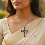 将图像加载到图库查看器中, 925 Silver Black Gemstone Pendant | Statement Jewelry for Women