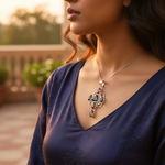 Load image into Gallery viewer, 925 Silver Black Gemstone Pendant | Statement Jewelry for Women