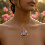 将图像加载到图库查看器中, 925 Silver Rose Quartz Pendant for Women | Gemstone Jewelry