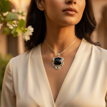 将图像加载到图库查看器中, 925 Silver Black Onyx Pendant for Women | Gemstone Jewelry