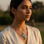 将图像加载到图库查看器中, 925 Silver Chalcedony Pendant | Blue Gemstone Jewelry for Women