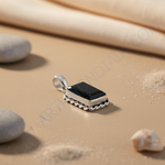 Load image into Gallery viewer, 925 sterling silver pendant with a black onyx rectangular gemstone, stylish jewelry, black gemstone pendant for women