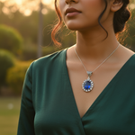 Load image into Gallery viewer, 925 Silver Blue Gemstone Oval Pendant for Women | Gift Jewelry