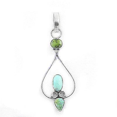 925 silver gemstone pendant for women | turquoise & green