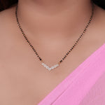 Load image into Gallery viewer, Diamond Mangalsutra Necklace | Black Bead Gold Pendant | For Women