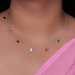 Load image into Gallery viewer, 925 Silver Rainbow Gemstone Necklace | Colorful Jewelry for Women