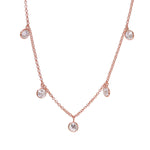 Load image into Gallery viewer, Collar de oro rosa con circonitas cúbicas para mujer | Joyería delicada