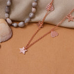 Load image into Gallery viewer, Rose gold plating Star & Heart Charm Necklace | Dainty Chain for Women
