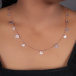 Load image into Gallery viewer, Rose gold plating Star & Heart Charm Necklace | Dainty Chain for Women