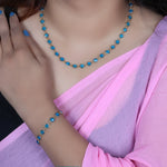 Load image into Gallery viewer, Gold Blue Gemstone Necklace & Bracelet Set for Women | Gift Jewelry