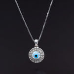 Load image into Gallery viewer, 925 Sterling Silver Evil Eye Pendant Necklace with Rhinestones for Women