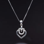 Load image into Gallery viewer, 925 Sterling Silver Heart Cluster Pendant Necklace for Women