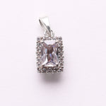Load image into Gallery viewer, 925 Sterling Silver Baguette Cubic Zirconia Pendant Necklace for Women
