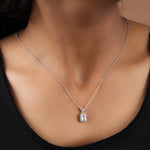 Load image into Gallery viewer, 925 Sterling Silver Baguette Cubic Zirconia Pendant Necklace for Women