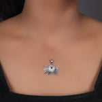 Load image into Gallery viewer, 925 Silver Sunburst Pendant Necklace | Sapphire Stone | Women's Gift