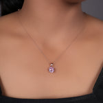 将图像加载到图库查看器中, Rose gold plating Pink Gemstone Pendant Necklace for Women | Gift Jewelry