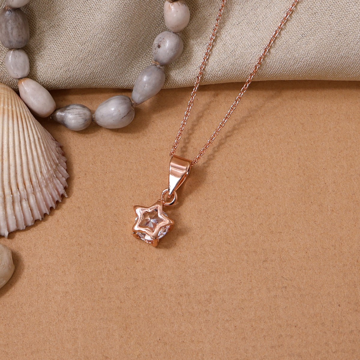 Rose gold plating star pendant necklace for women | gift for her