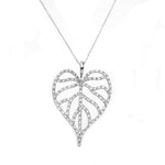 Load image into Gallery viewer, 925 Silver Diamond Leaf Pendant Necklace for Women | Gift