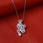 Load image into Gallery viewer, 925 Silver Pink & White Gemstone Pendant Necklace for Women