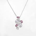 Load image into Gallery viewer, 925 Silver Pink & White Gemstone Pendant Necklace for Women