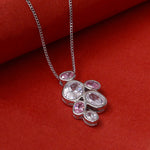 Load image into Gallery viewer, 925 Silver Pink & White Gemstone Pendant Necklace for Women
