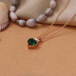 将图像加载到图库查看器中, Rose gold plating Heart-Cut Emerald Necklace for Women | Gift Jewelry