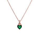 将图像加载到图库查看器中, Rose gold plating Heart-Cut Emerald Necklace for Women | Gift Jewelry