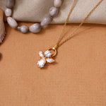 将图像加载到图库查看器中, gold plating Angel Pendant Necklace | Cubic Zirconia | Women's Gift