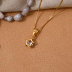 将图像加载到图库查看器中, gold plating Star Pendant Necklace | Cubic Zirconia | Women's Gift