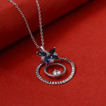 Load image into Gallery viewer, 925 Silver Sapphire Flower Pendant Necklace for Women | Gift