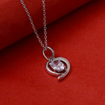 将图像加载到图库查看器中, 925 Silver Heart Pendant Necklace with White Stone | Women's Gift