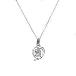 将图像加载到图库查看器中, 925 Silver Heart Pendant Necklace with White Stone | Women's Gift