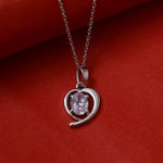 将图像加载到图库查看器中, 925 Silver Heart Pendant Necklace with White Stone | Women's Gift