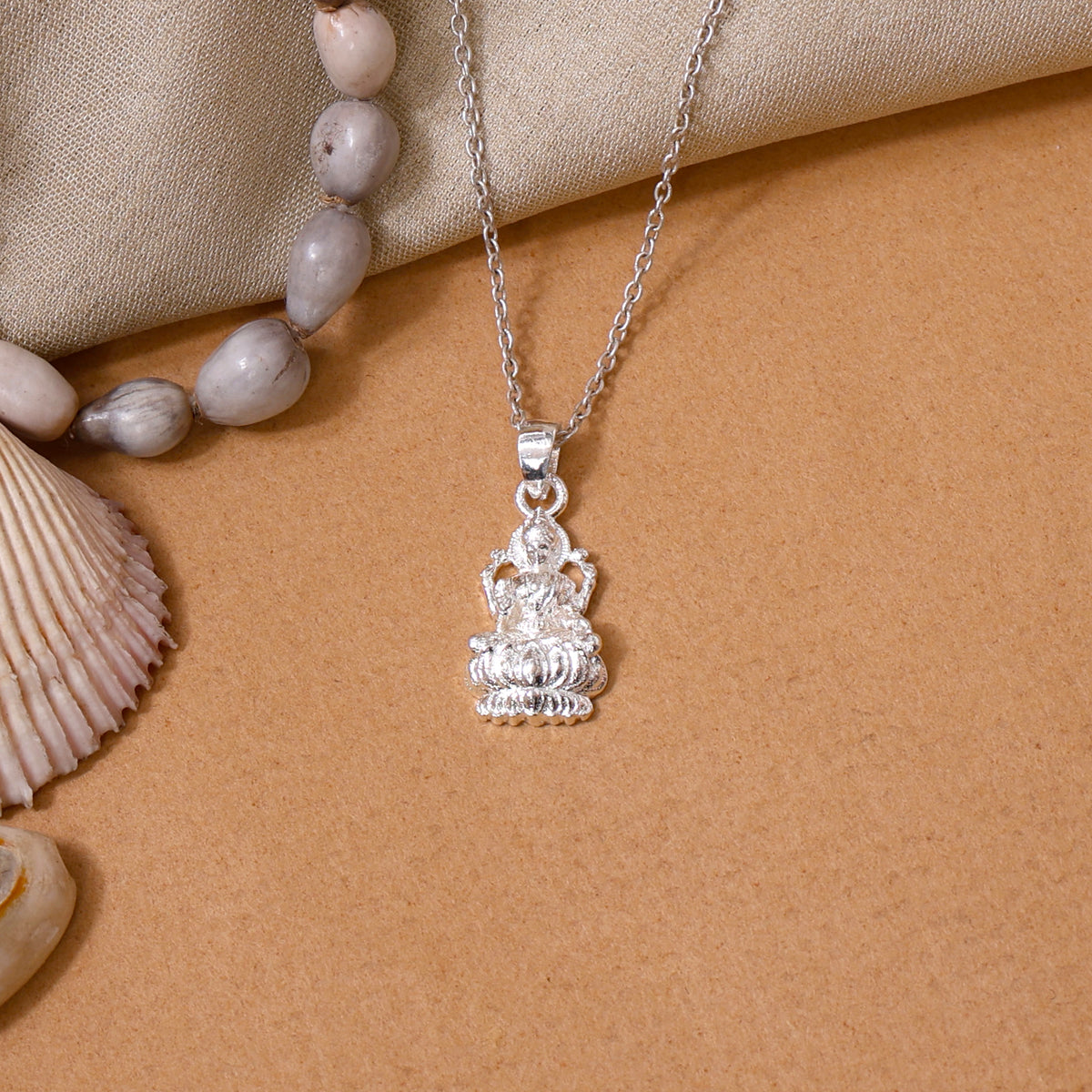 925 silver lakshmi pendant necklace | religious jewelry for women
