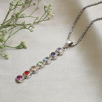 Load image into Gallery viewer, 925 Sterling Silver 7 Chakra Stone Bar Pendant Necklace for Women