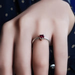 将图像加载到图库查看器中, Silver Heart-Cut Ruby Ring for Women | Gift Jewelry